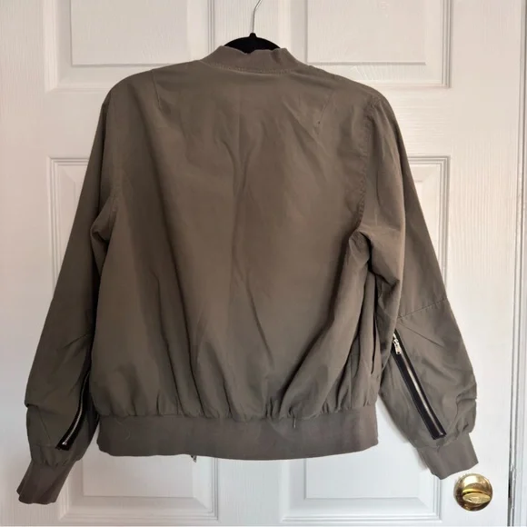 Green Zip-Up Bomber Jacket size small - Picture 7 of 11